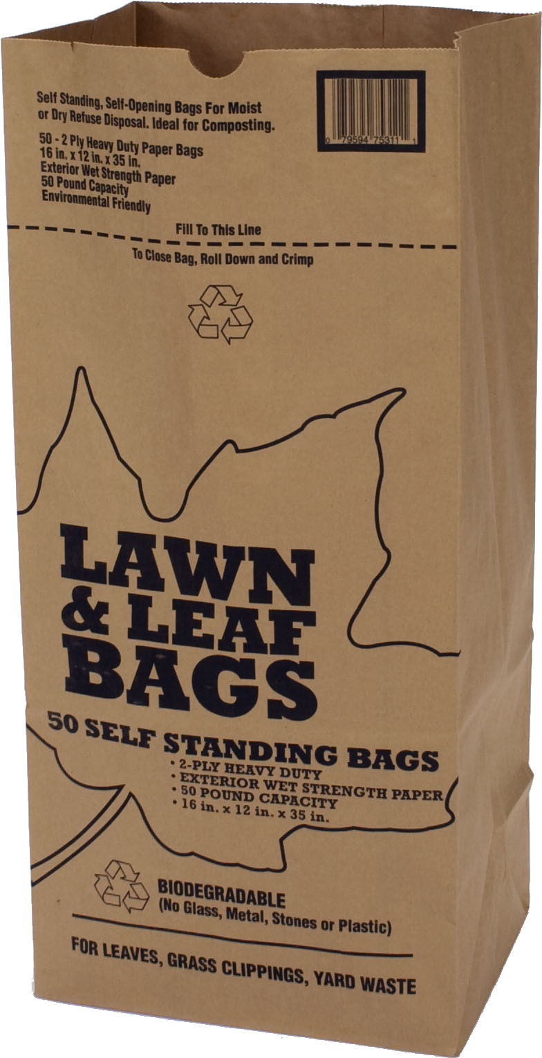 Lawn And Leaf Self Standing Paper Bags (Pack Of 50)