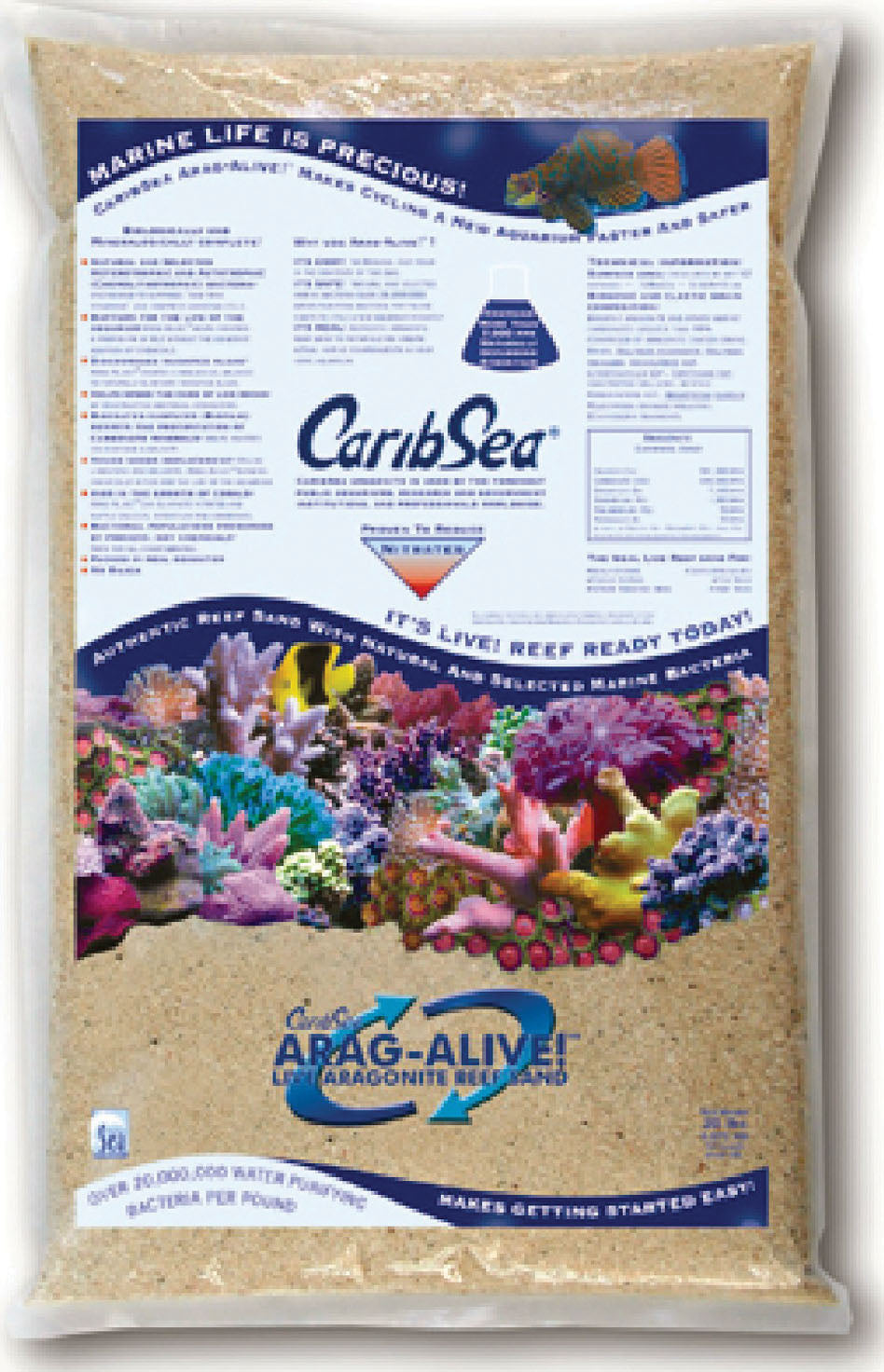 Caribsea Arag-Alive! Live Aragonite Reef Sand (Pack Of 2)