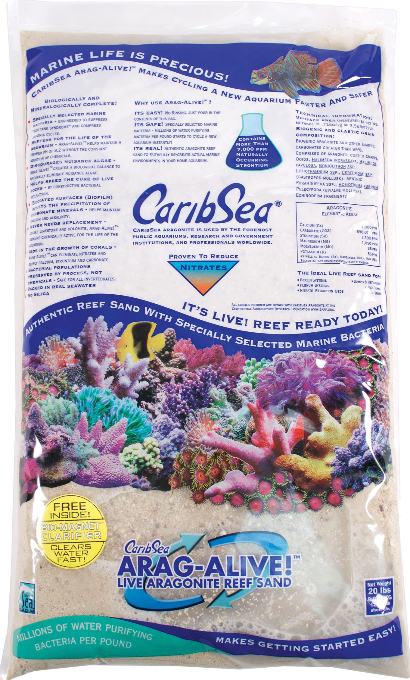 Caribsea Arag-Alive! Live Aragonite Reef Sand (Pack Of 2)