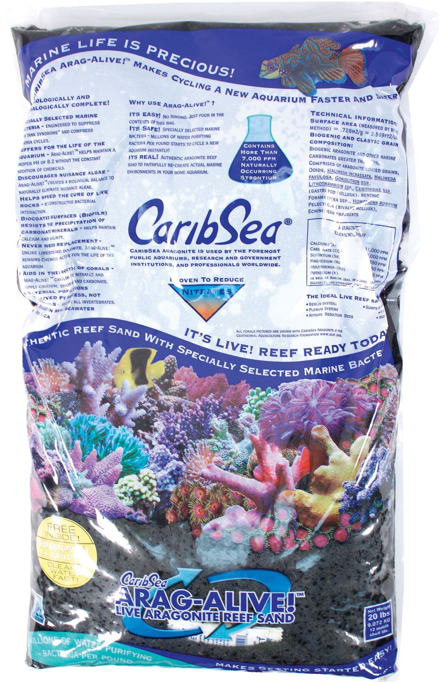 Caribsea Arag-Alive! Live Aragonite Reef Sand (Pack Of 2)