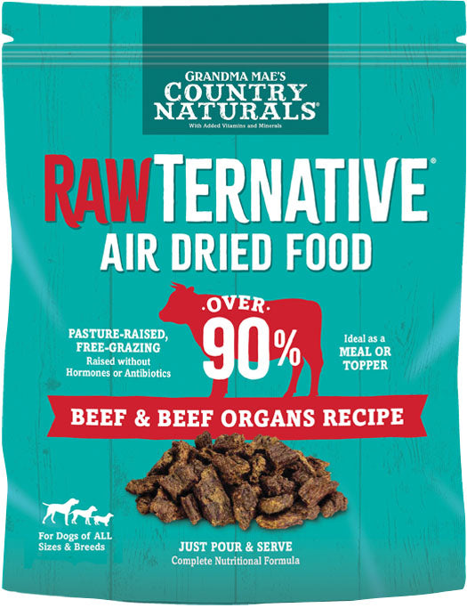 Grandma Mae's Country Naturals RawTernative Air Dried Dog Food. (5OZ Beef & Beef Organs)
