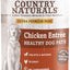 Front view of Grandma Mae's Country Naturals Ultra Premium Plus Chicken Entrée Healthy Dog Pate canned food, 13 oz, brown and white label with dog image.