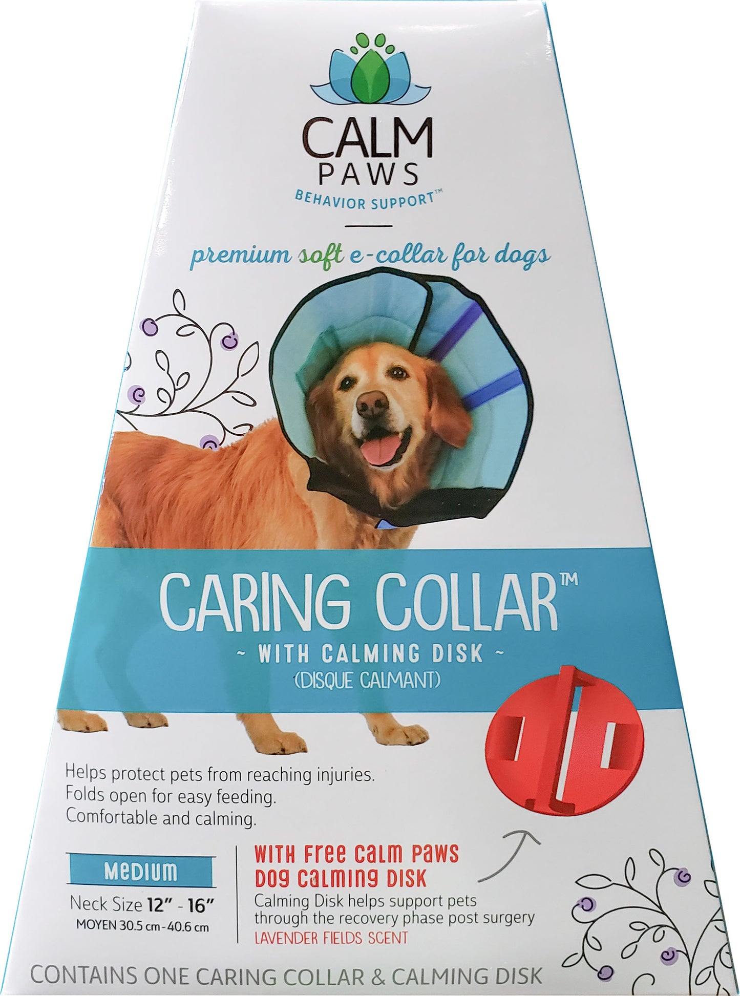 Calm Paws Caring Collar W/Calming Disk For Dogs