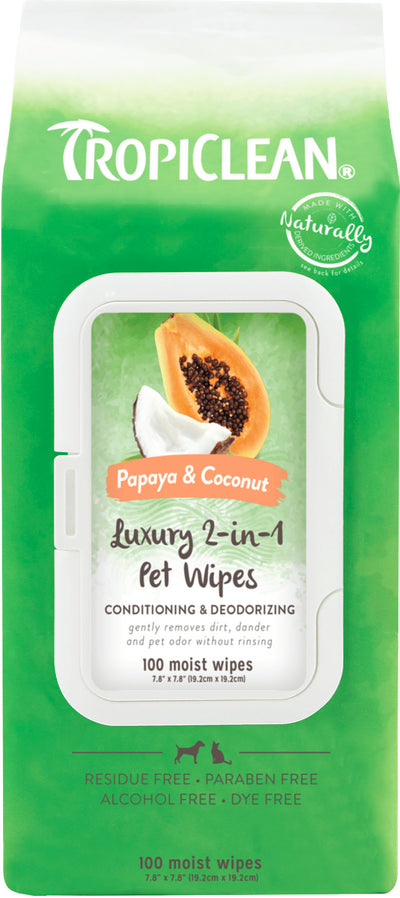 Tropiclean 2-In-1 Luxury Pet Wipes