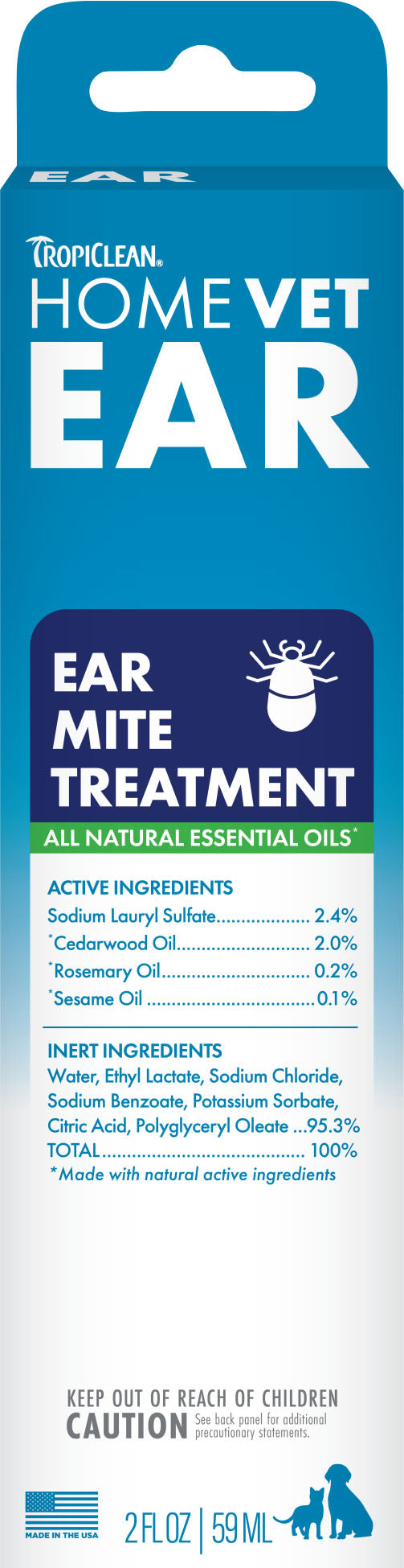 Tropiclean Homevet Ear Mite Treatment