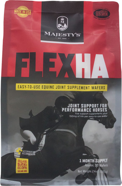 Front view of Majesty'S Flexha Wafers packaged product with red and black design