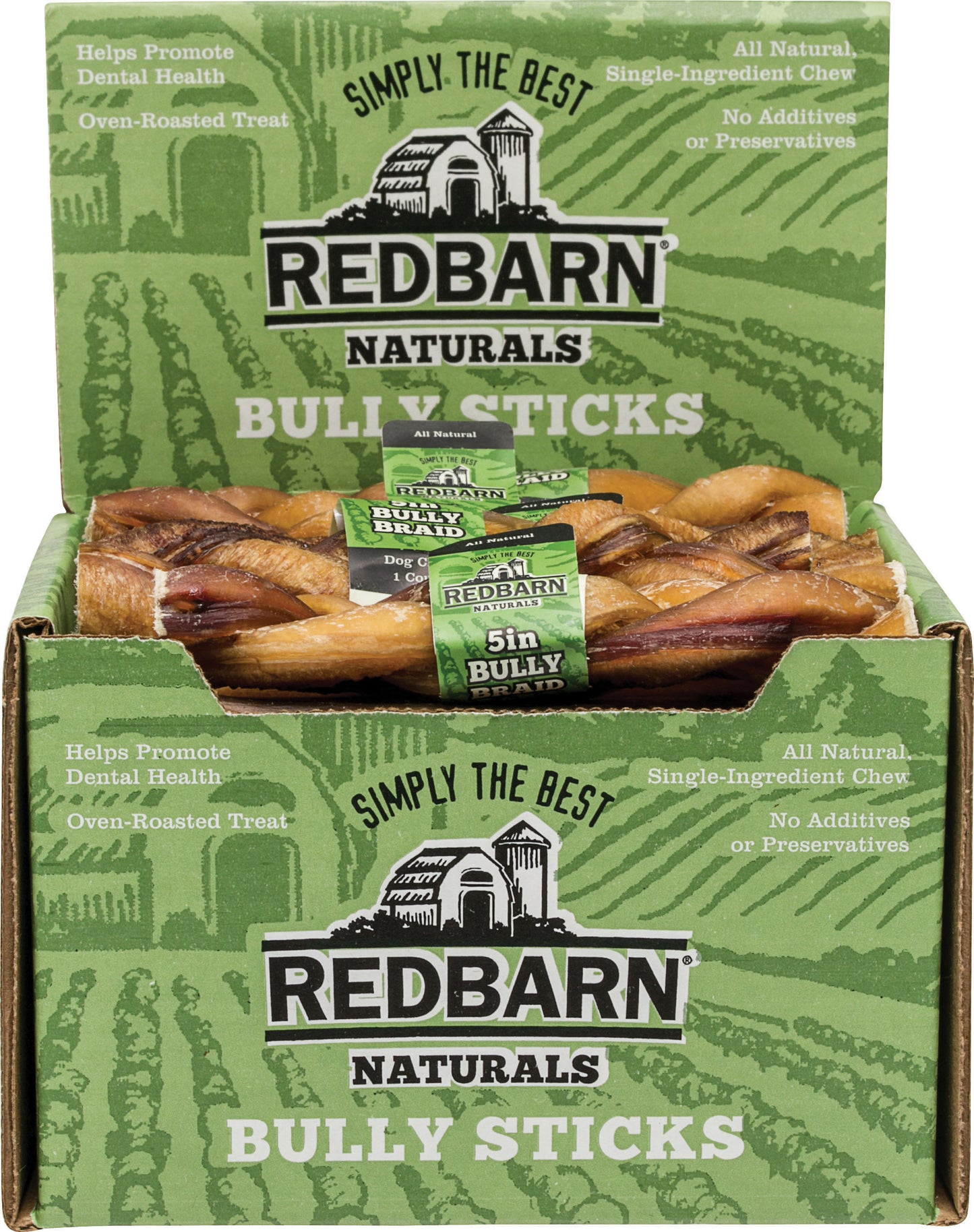 Redbarn Naturals Braided Bully Sticks (Pack Of 30)