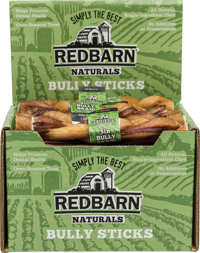 Redbarn Naturals Braided Bully Sticks (Pack Of 30)
