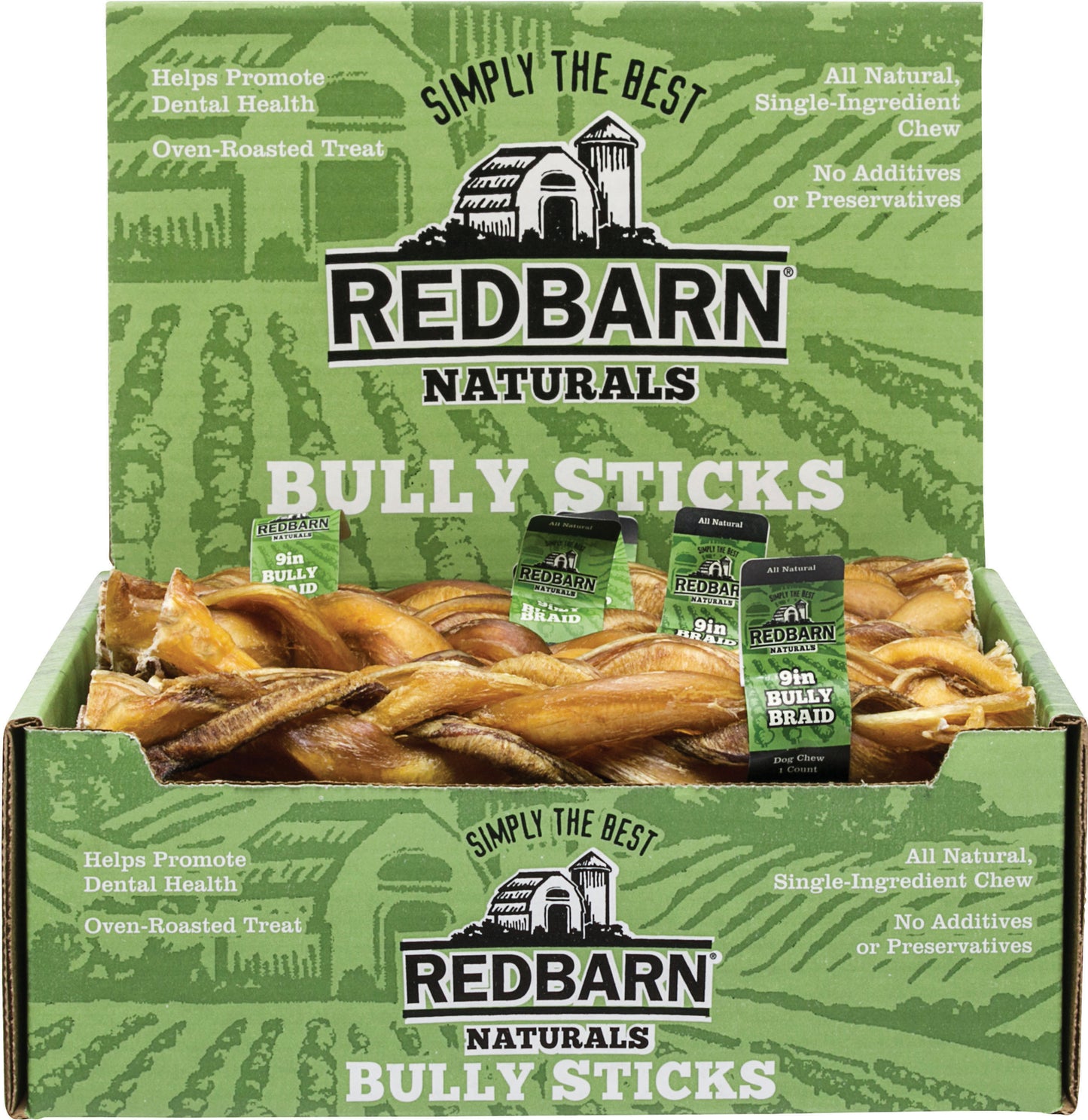 Redbarn Naturals Braided Bully Sticks (Pack Of 30)