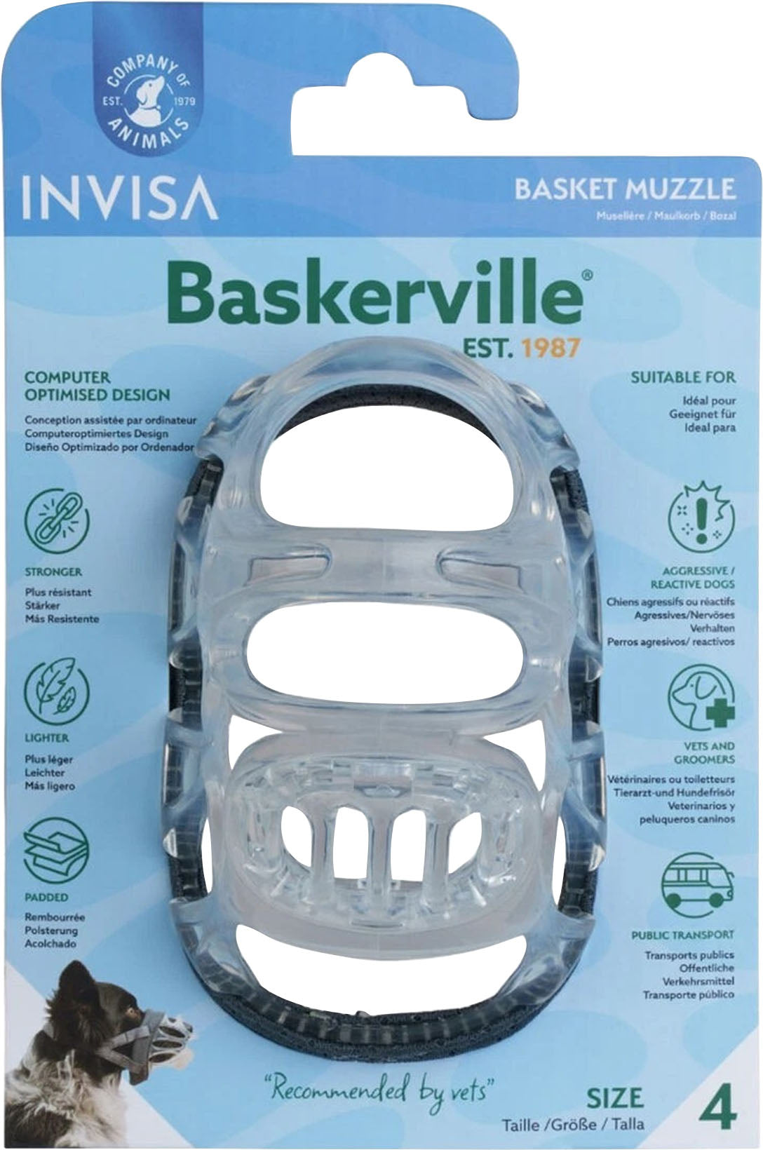 Baskerville Invisa Transparent Padded Muzzle