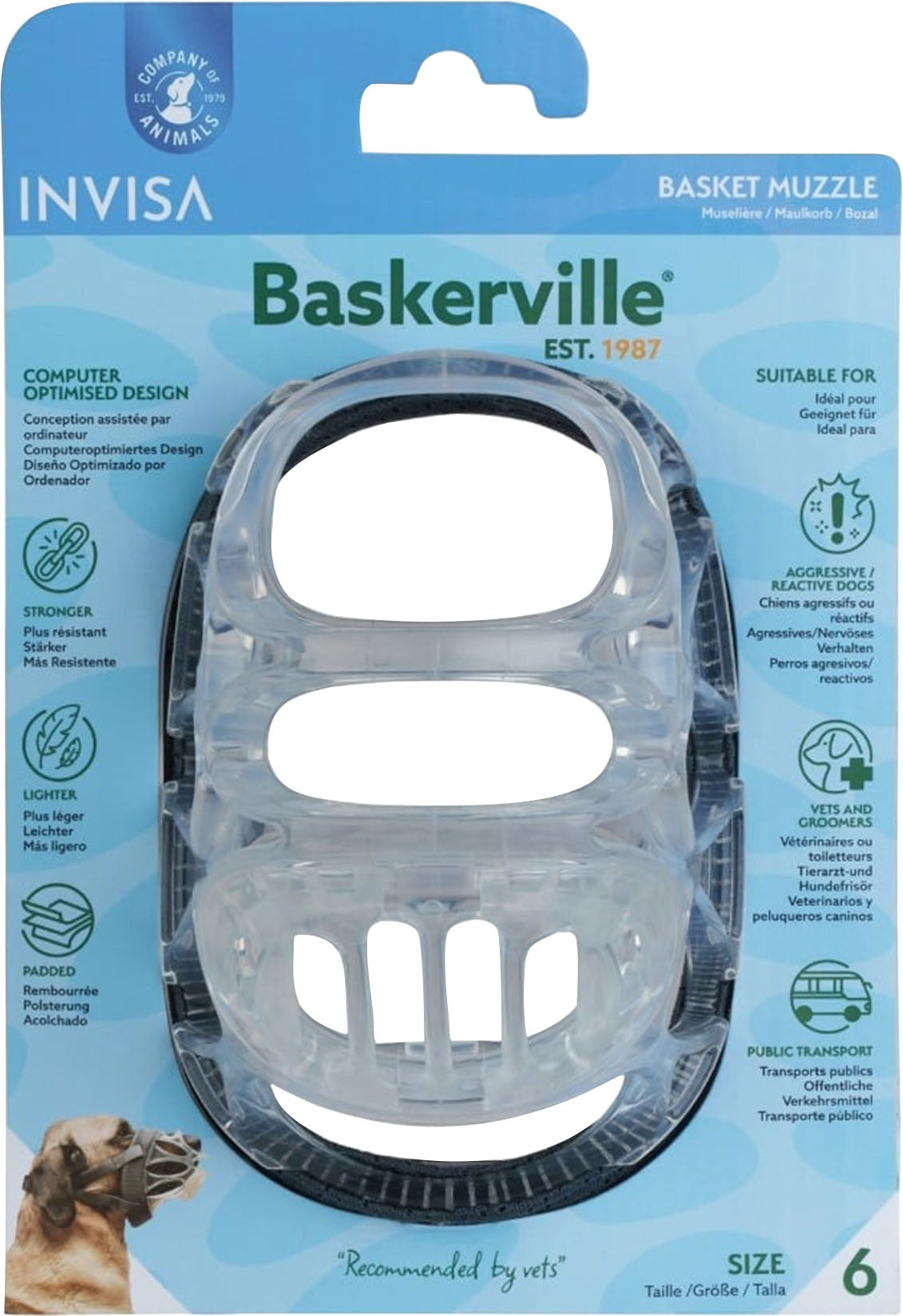 Baskerville Invisa Transparent Padded Muzzle