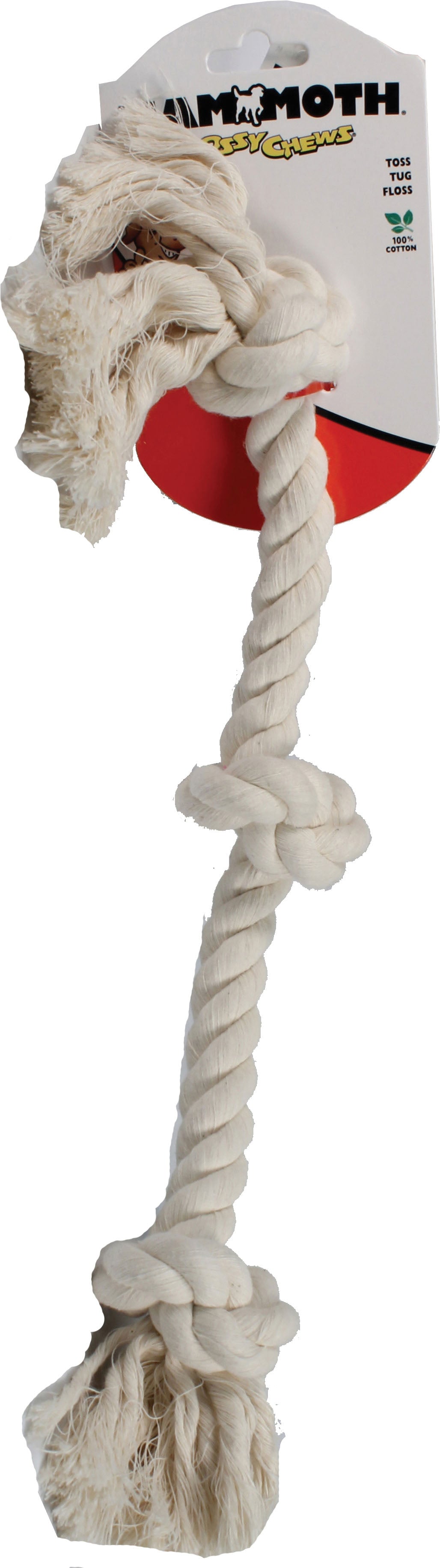Flossy Chews Cotton 3 Knot Rope Tug