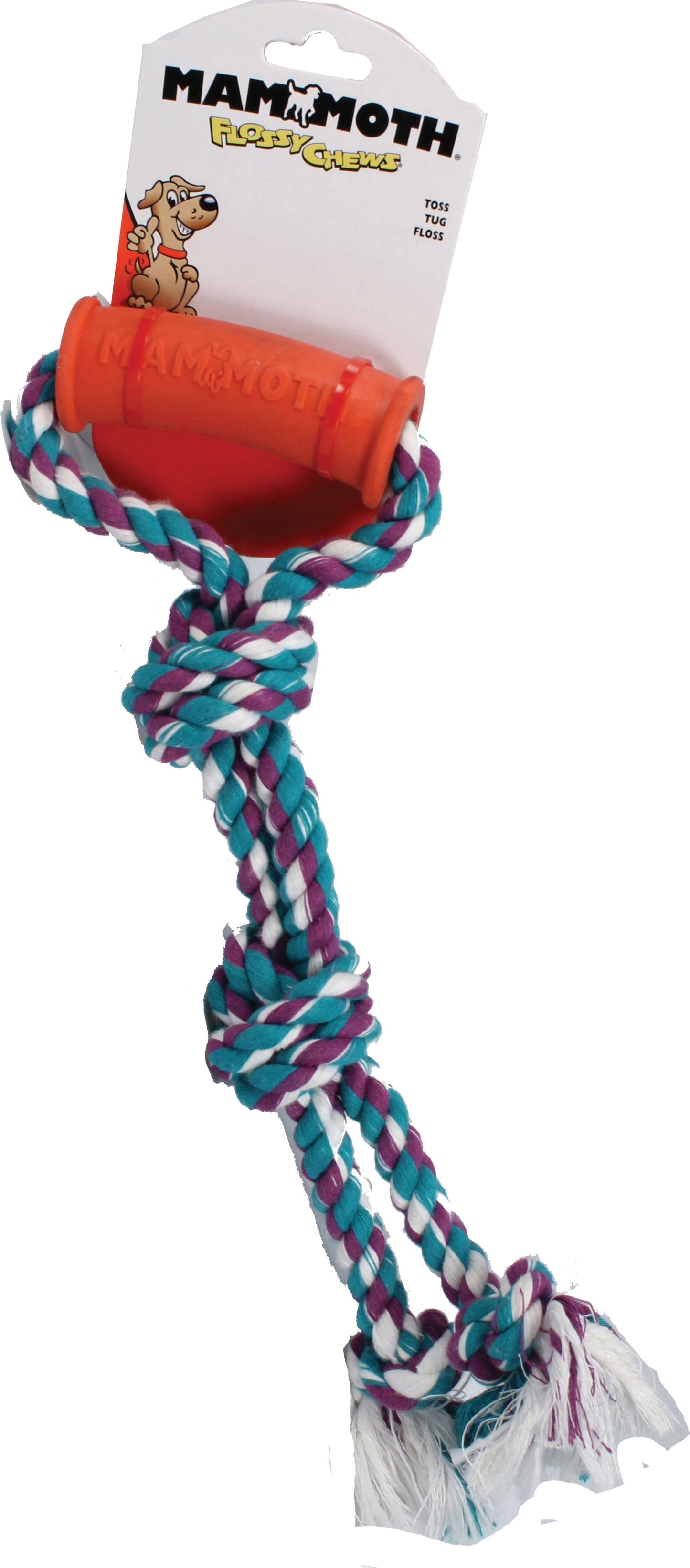 Flossy Chews Twin Tug W/Rubber Handle