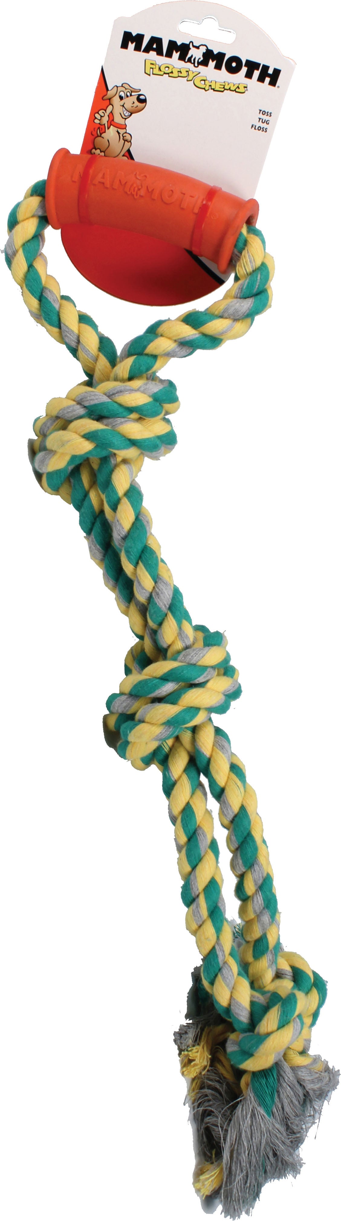 Flossy Chews Twin Tug W/Rubber Handle