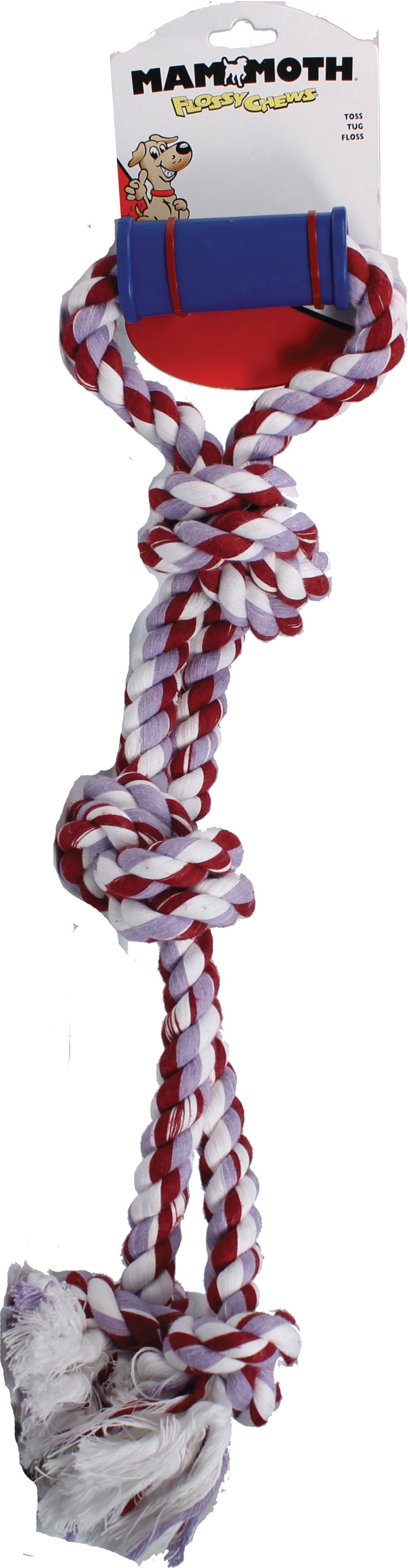 Flossy Chews Twin Tug W/Rubber Handle