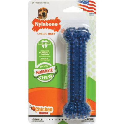 Nylabone Flexi Chew Moderate Textured Dental Chew Toy for Dogs, Chicken Flavor, Medium/Wolf (1 Count)