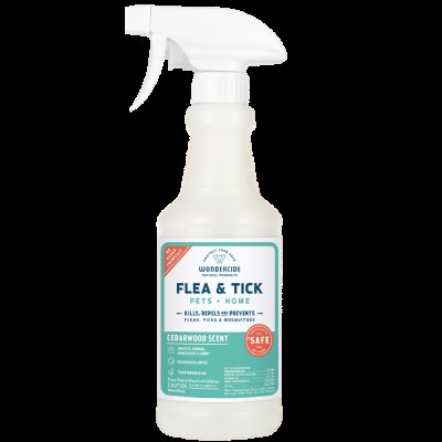 Wondercide - Flea, Tick & Mosquito Spray for Dogs, Cats, and Home - Tick Killer, Control, Prevention, Treatment - with Natural Essential Oils - Pet and Family Safe - Cedarwood 16 oz