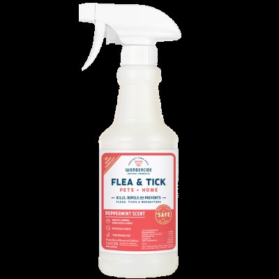 Wondercide - Flea, Tick & Mosquito Spray for Dogs, Cats, and Home - Control, Prevention, Treatment - with Natural Essential Oils - Pet and Family Safe - Peppermint 16 oz