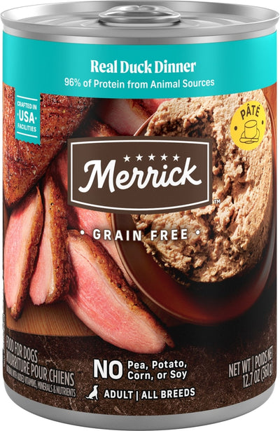 Merrick Grain-Free Real Duck Dinner Canned Dog Food, 12.7 oz Can