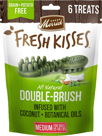 Merrick Fresh Kisses Infused with Coconut Oil & Botanicals Medium Dental Dog Treats, 10 Count