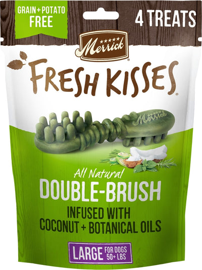 Merrick Fresh Kisses Infused with Coconut Oil & Botanicals Large Dental Dog Treats, 7 Count
