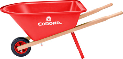 Kids Red Poly Wheelbarrow With Wood Handles