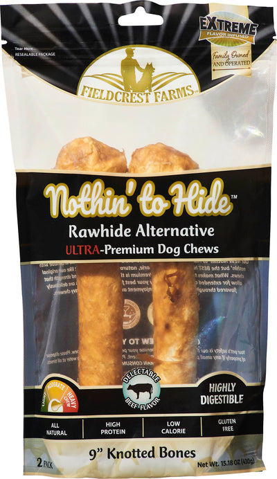 SPOT Ethical Products Fieldcrest Farms Nothin' to Hide Ultra Knotted Bones, Beef Flavor (1 Bag of 2 Bones)