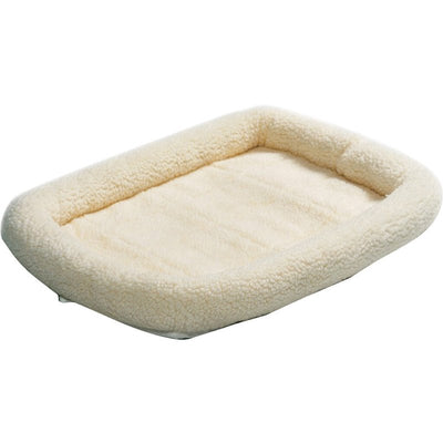 MidWest Homes for Pets Bolster Dog Bed 36L-Inch White Fleece Dog Bed w/ Comfortable Bolster | Ideal for Intermediate Dog Breeds & Fits a 36-Inch Dog Crate | Easy Maintenance Machine Wash & Dry