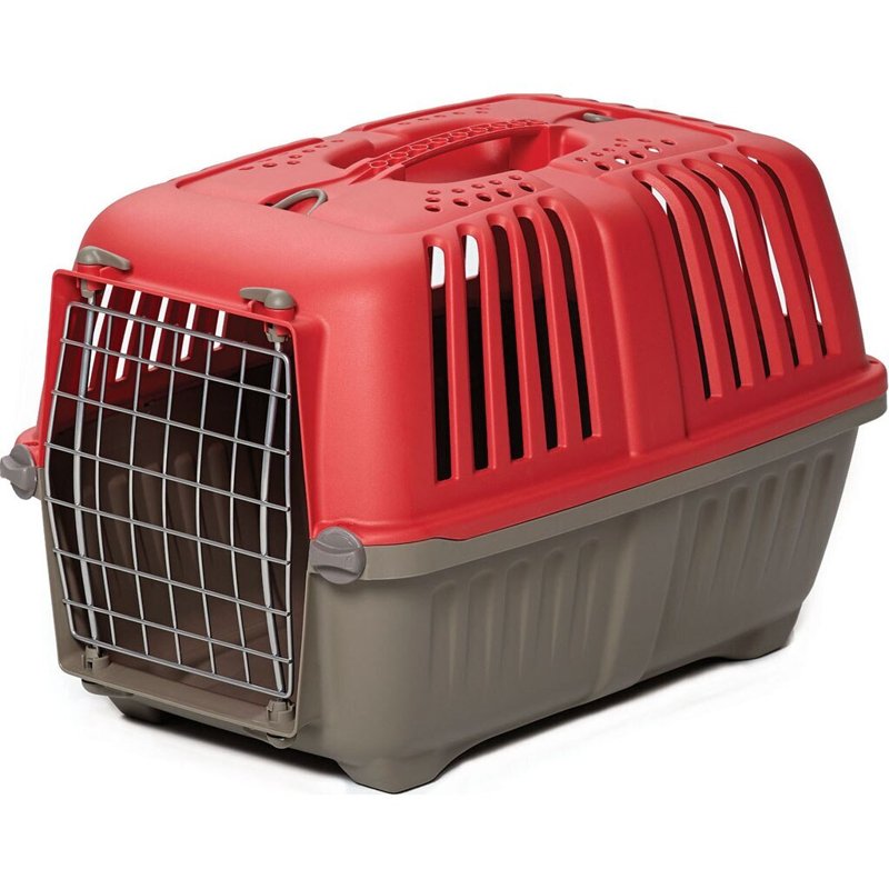 MidWest Homes for Pets Pet Carrier: Hard-Sided Dog Carrier, Cat Carrier, Small Animal Carrier in Red| Inside Dims 20.70L x 13.22W x 14.09H & Suitable for Tiny Dog Breeds