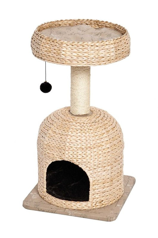 MidWest Homes for Pets Cat Tree |Scout Cat Furniture Cat Activity Tree w/Sisal Wrapped Support Scratching Posts & Dangle Play Balls, Woven Rattan & Script Small Cat Tree