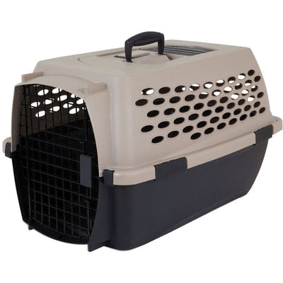 Petmate Vari Dog Kennel 24", Taupe & Black, Portable Dog Crate for Pets 10-20lbs, Made in USA