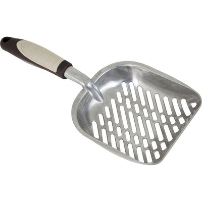 Petmate Metal Cat/Kitty Litter Scoop, Deep Shovel, Premium Non-Stick Large Scooper with Non-Slip Handle & Curved Design for Maximum Coverage