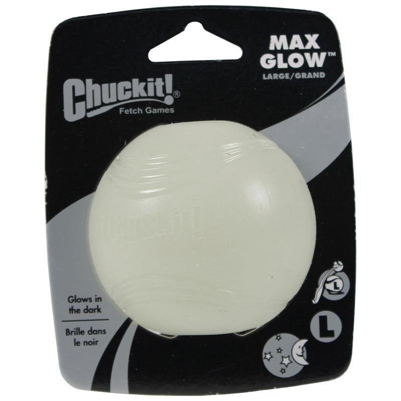 Chuckit Max Glow Ball Dog Toy, Large (3 Inch Diameter) for dogs 6-100 lbs, Pack of 1