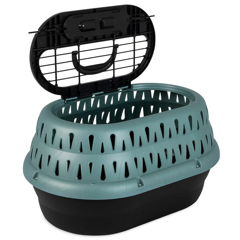 Petmate Two Door or Top Load Pet Kennel Carrier for Pets up to 10 Pounds, Green, 19 Inches Long