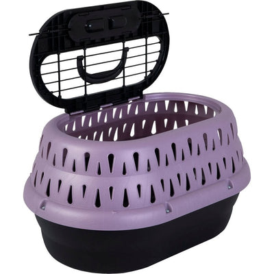 Petmate Top Load Pet Carrier for Cats, 19 Inches Long, Holds Pets Up To 10 Pounds, Purple