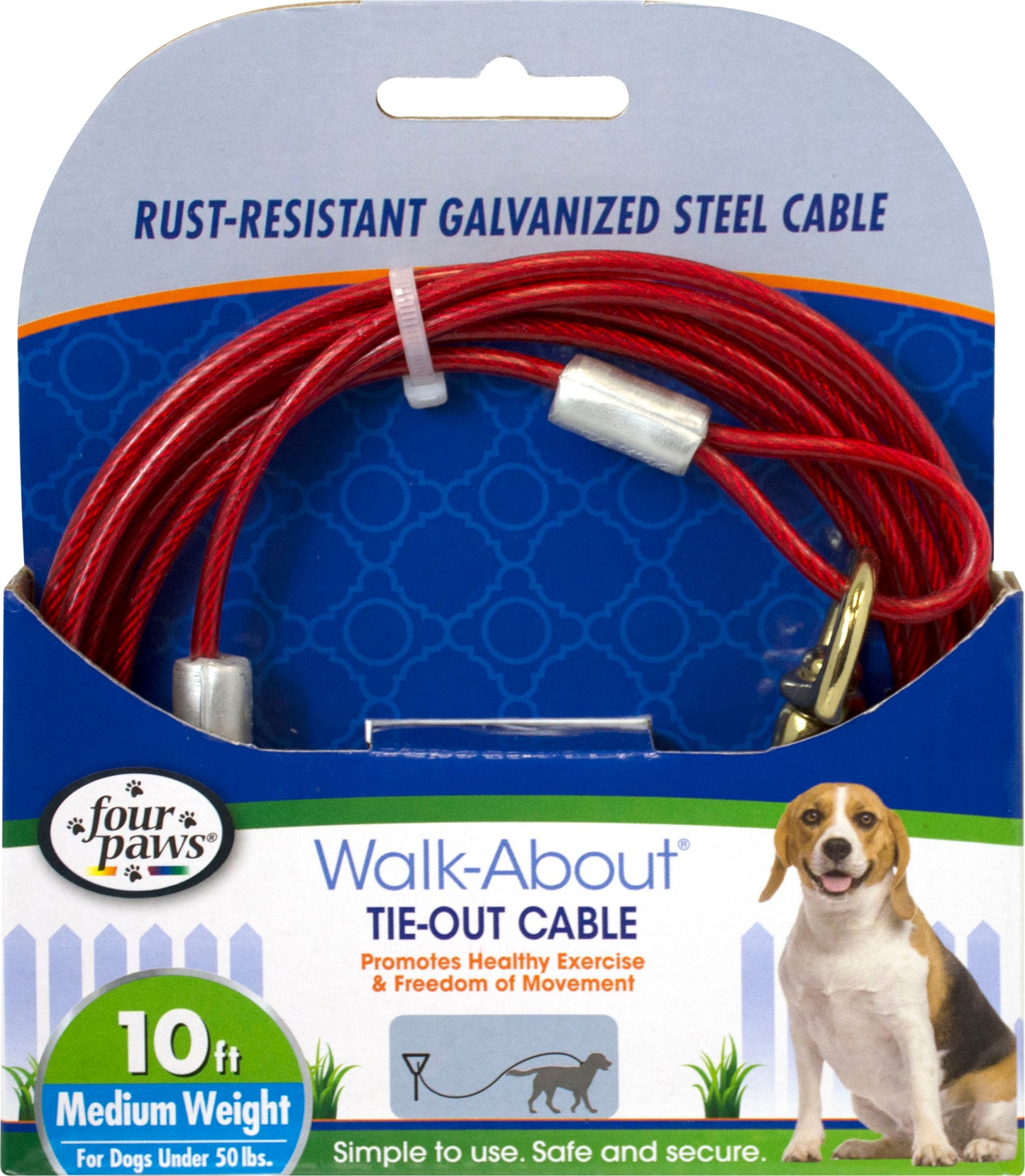 Four Paws Walk-About Tie-Out Cable Medium Weight