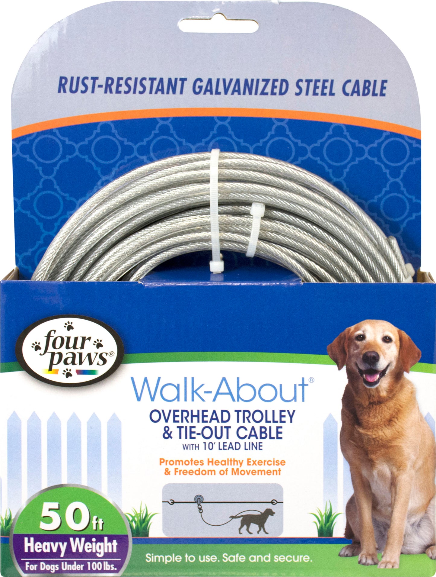 Four Paws Walk-About Trolley & Cable Heavy Weight