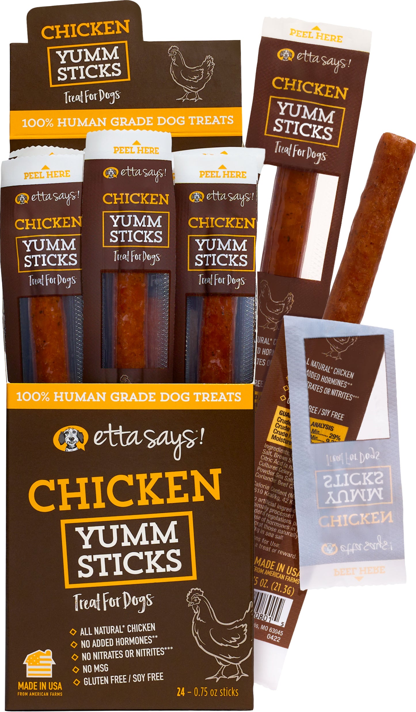 Etta Says Yumm Sticks Dog Chew (Pack Of 24)