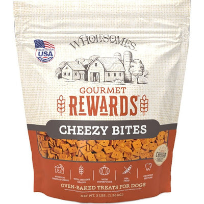 Wholesomes SPORTMiX SportMix Gourmet Rewards Cheezy Bites Dog Biscuits, Cheddar Cheese, 3Lb. Bag 2100372