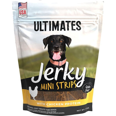 Ultimates Jerky Chicken Mini Strips Soft Grain-Free Dog Treats 7 oz