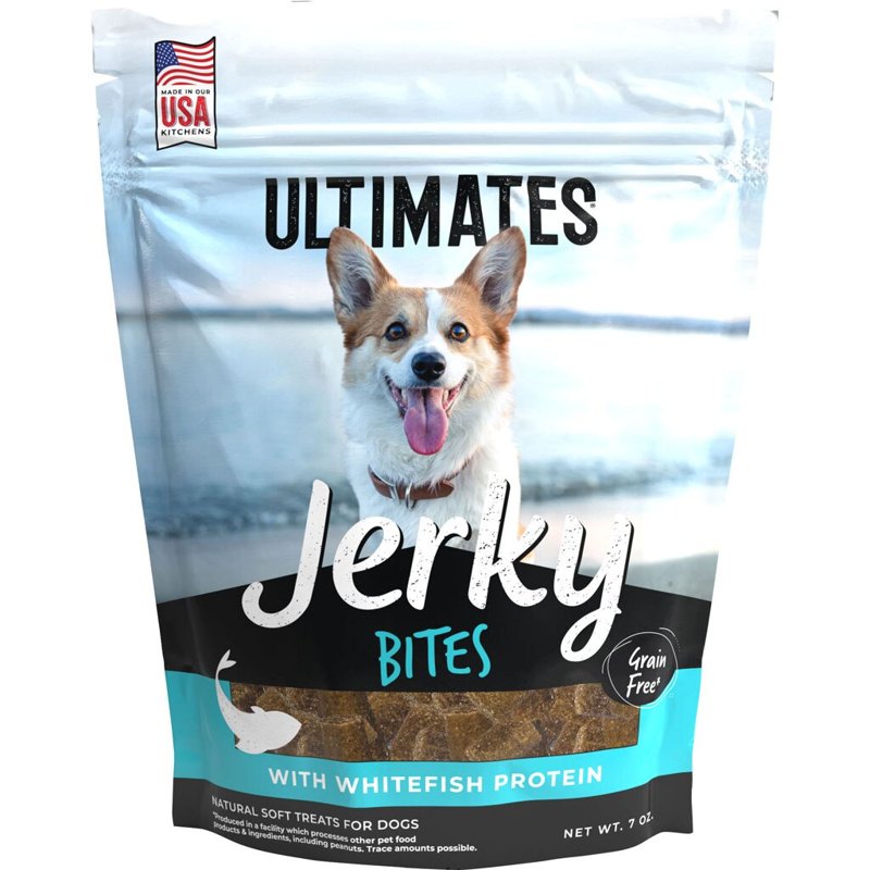 Ultimates Jerky Whitefish Bites Soft Grain-Free Dog Treats 7 oz