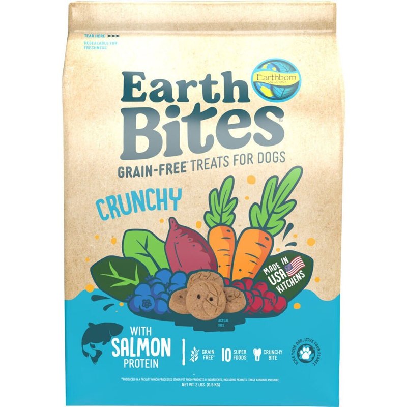 Earthborn Holistic EarthBites Crunchy Grain-Free Dog Treats with Salmon 2 lb