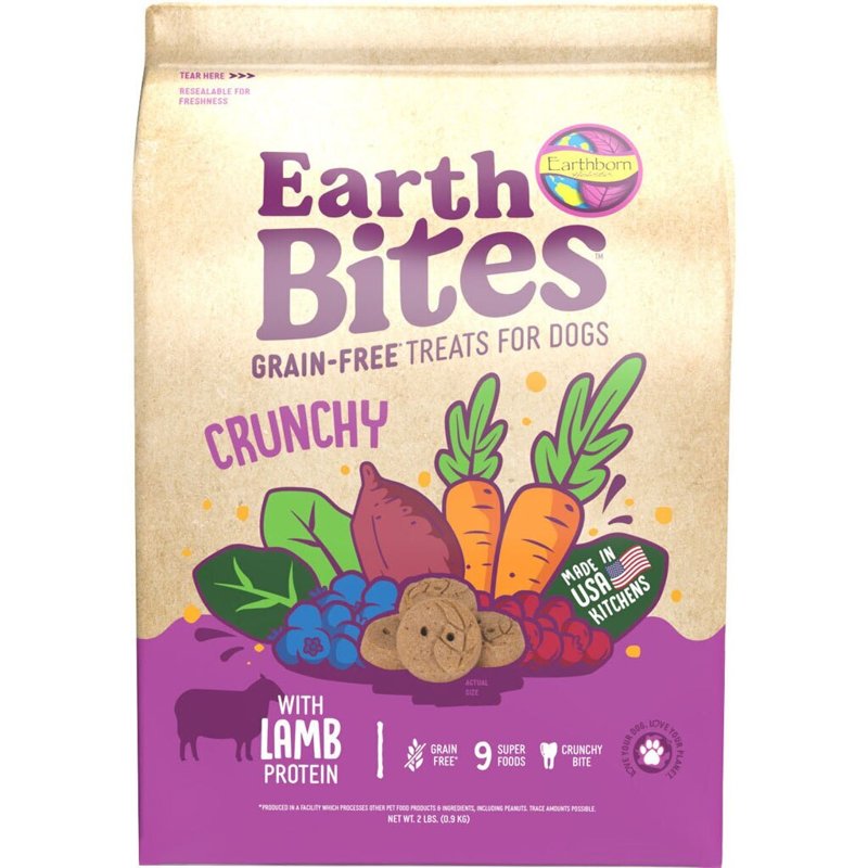 Earthborn Holistic EarthBites Crunchy Grain-Free Dog Treats with Lamb 2 lb