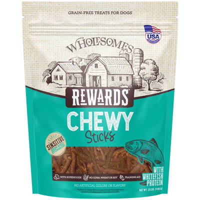 Wholesomes Rewards Chewy Whitefish Sticks Dog Treats, 25 oz