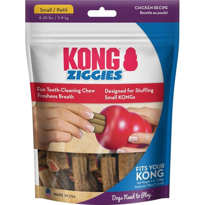 KONG - Ziggies - Teeth Cleaning Dog Treats Classic Rubber Toys - Chicken Flavor for Small Dogs (7 Ounce)