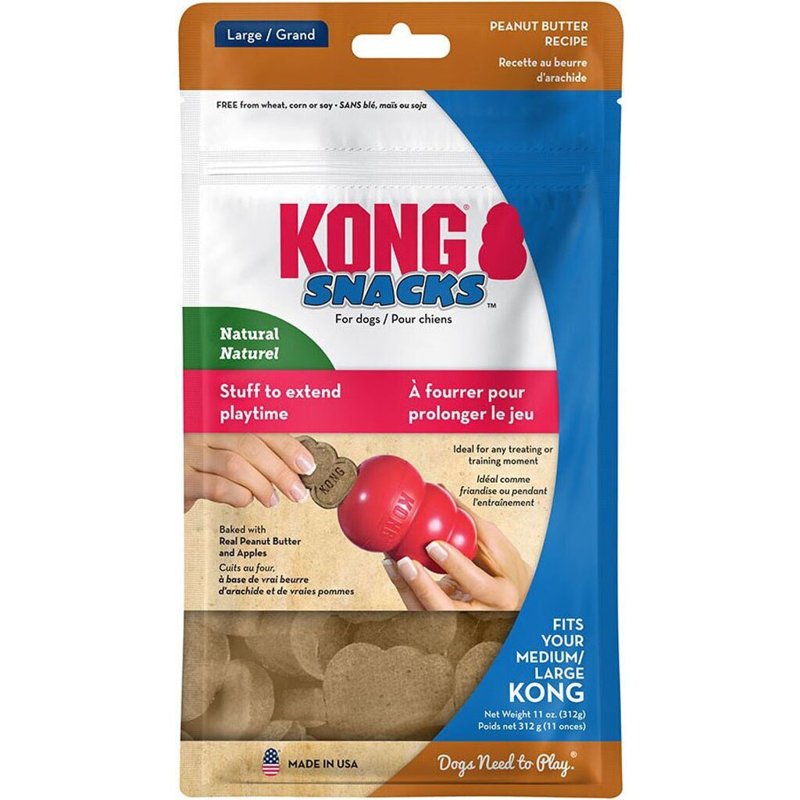 KONG - Snacks - All Natural Dog Treats Classic Rubber Toys - Peanut Butter Flavor for Large Dogs (11 Ounce)