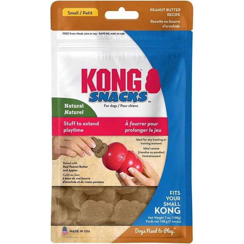 KONG - Snacks - All Natural Dog Treats - Peanut Butter Biscuits - Small (Best Used Classic Rubber Toys)