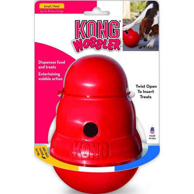 KONG Wobbler - Interactive Dog Toy for Treat Dispensing - Dog Slow Feeder for Healthy Eating - for Medium/Small Dogs