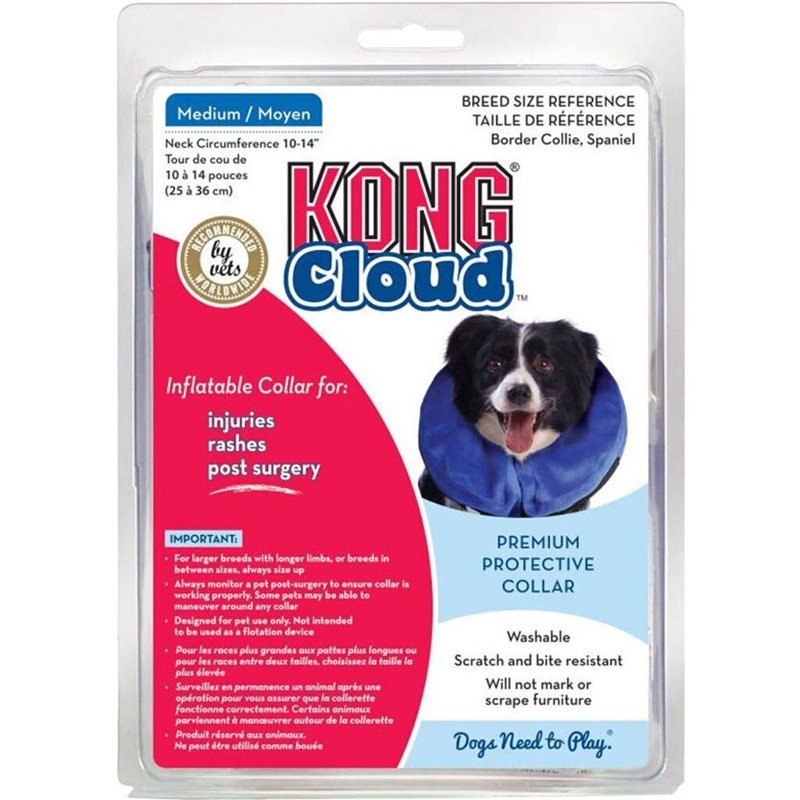 KONG - Cloud Collar - Plush, Inflatable E-Collar - For Injuries, Rashes and Post Surgery Recovery - For Medium Dogs/Cats