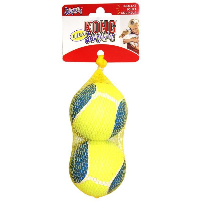 KONG, Squeakair Ultra Balls , Dog Toy Premium Squeak Tennis Balls, Gentle on Teeth, for Large Dogs (2 Pack)